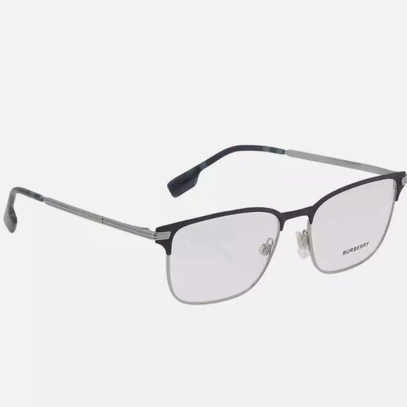 SALE! Burberry Men's Silver Rectangular 57mm Eyeglasses